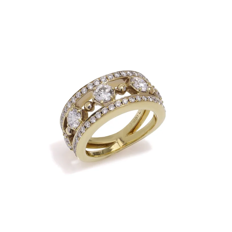 Boodles & Dunthorne 18KT Gold Band Ring with 1.46ct Diamonds