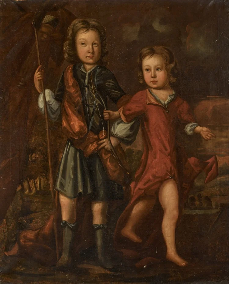 Welsh school Portrait of the two children of Mr and Mrs Oliver Jones