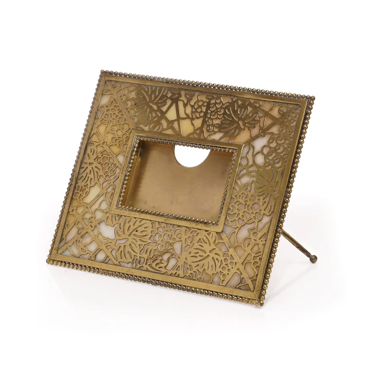 Tiffany Studios Art Nouveau Bronze "Slag Glass" Table Calendar