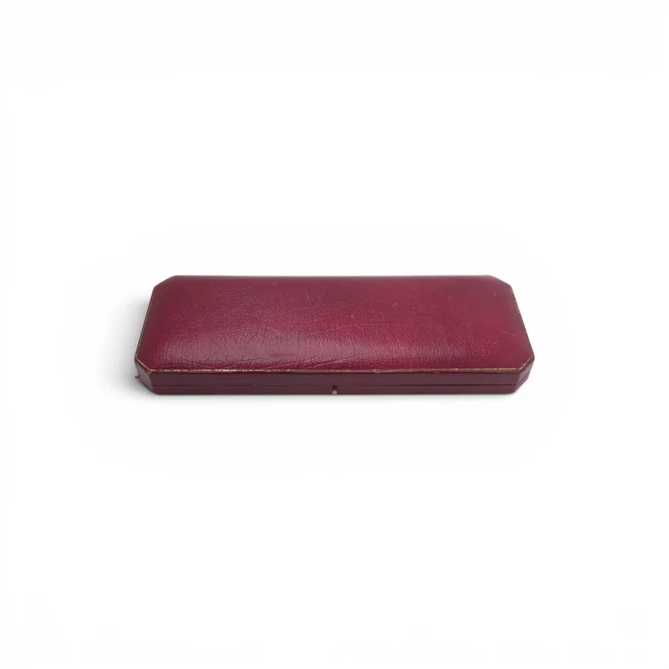 Vintage Hancocks and Co Red Leather Necklace Box, Circa 1950s to 1980s