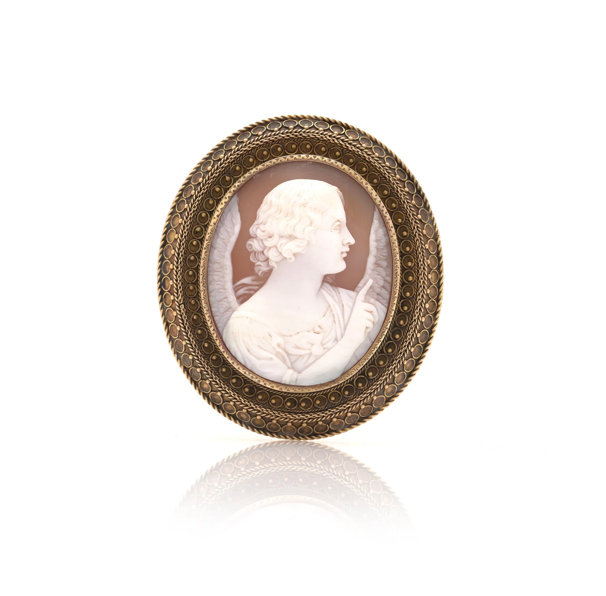 Victorian 15KT Gold Cameo Brooch