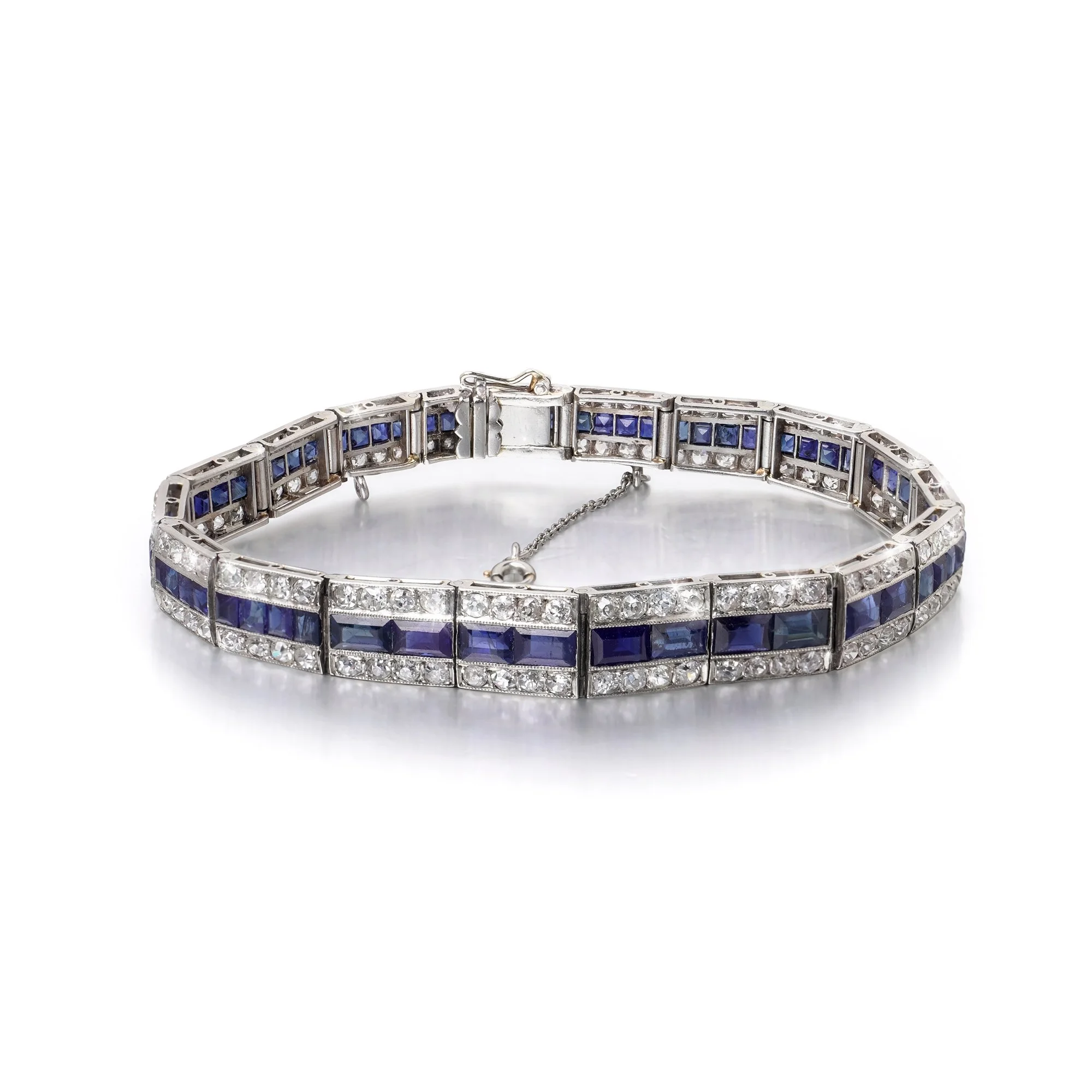 art-deco-platinum-calibre-cut-sapphire-diamond-bracelet-01-Mozeris-Fine-Antiques.jpg