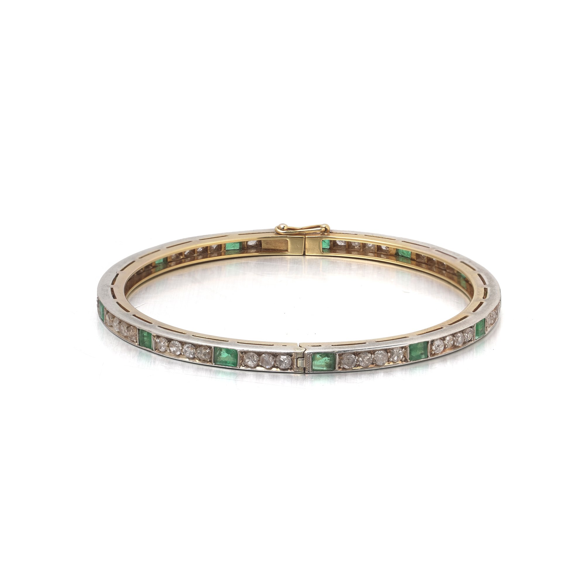 victorian-silver-topped-18kt-gold-emerald-rose-cut-diamond-bangle-01-Mozeris-Fine-Antiques.jpg