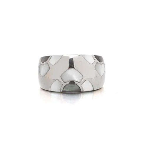 Van Cleef & Arpels 18KT Gold Mother-of-Pearl Marqueterie Bombe Ring
