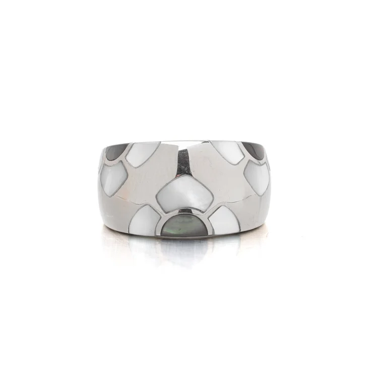 Van Cleef & Arpels 18KT Gold Mother-of-Pearl Marqueterie Bombe Ring
