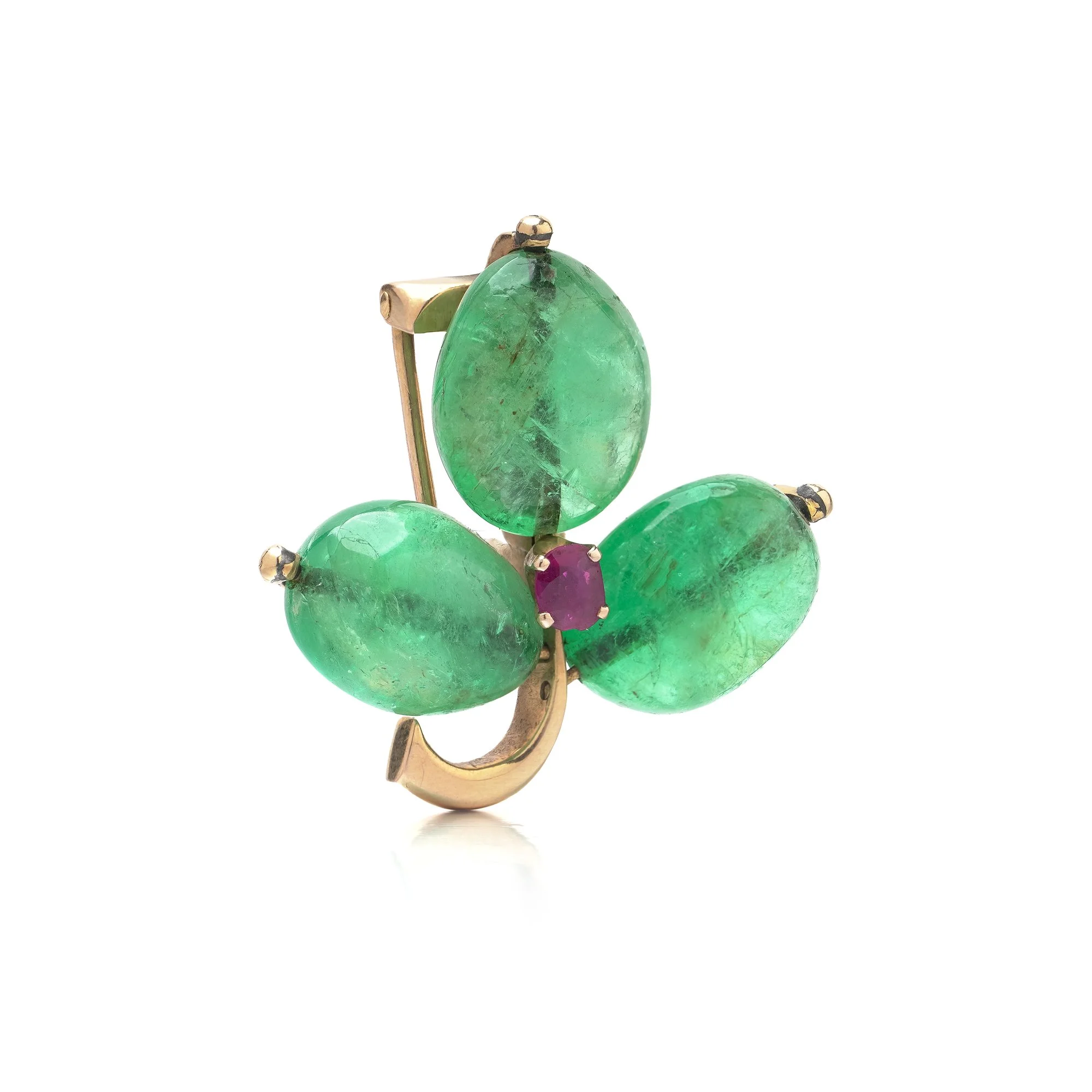 antique-18kt-gold-cabochon-emerald-ruby-three-leaf-clover-brooch-02-Mozeris-Fine-Antiques.jpg
