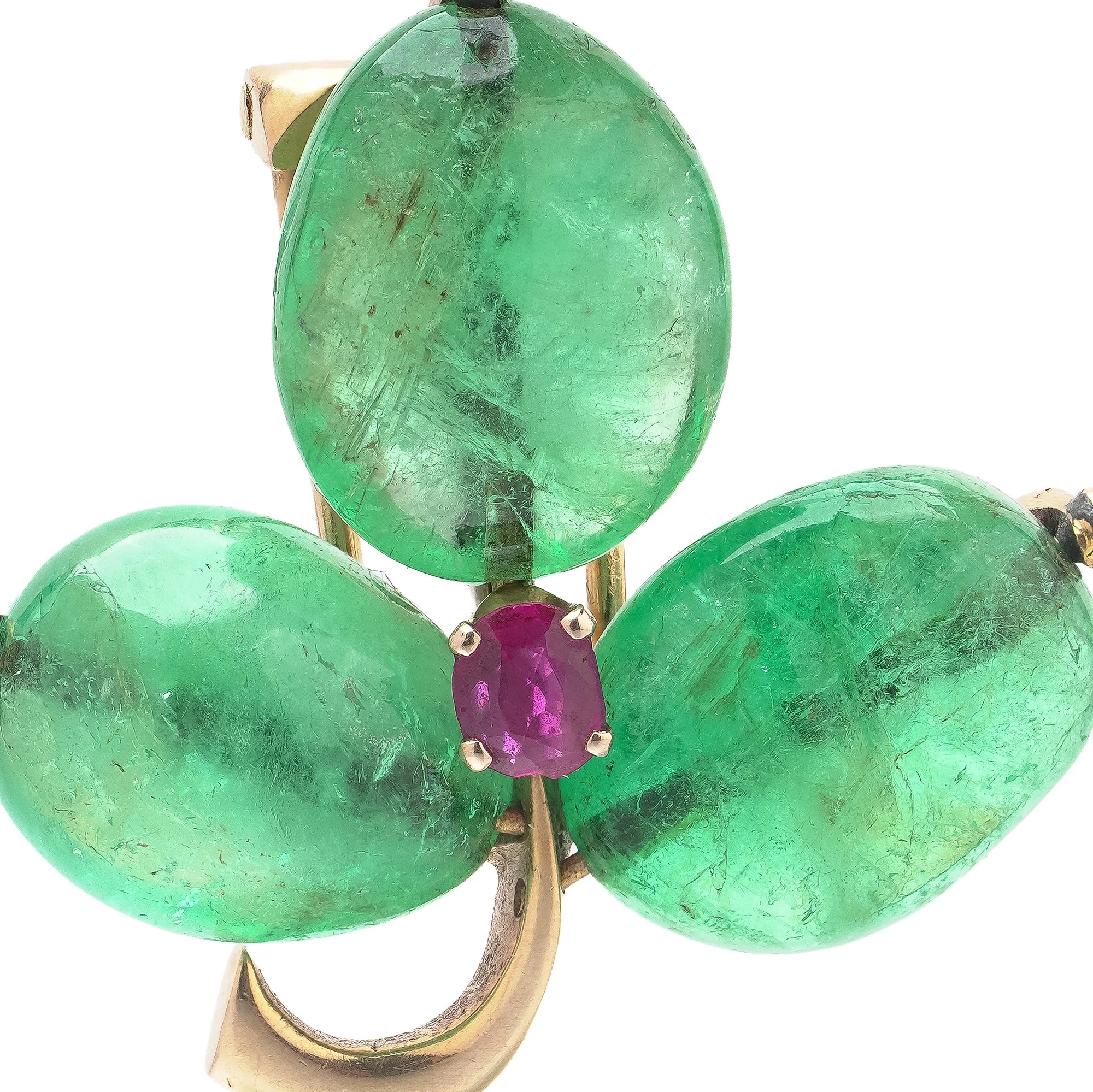 antique-18kt-gold-cabochon-emerald-ruby-three-leaf-clover-brooch-05-Mozeris-Fine-Antiques.jpg