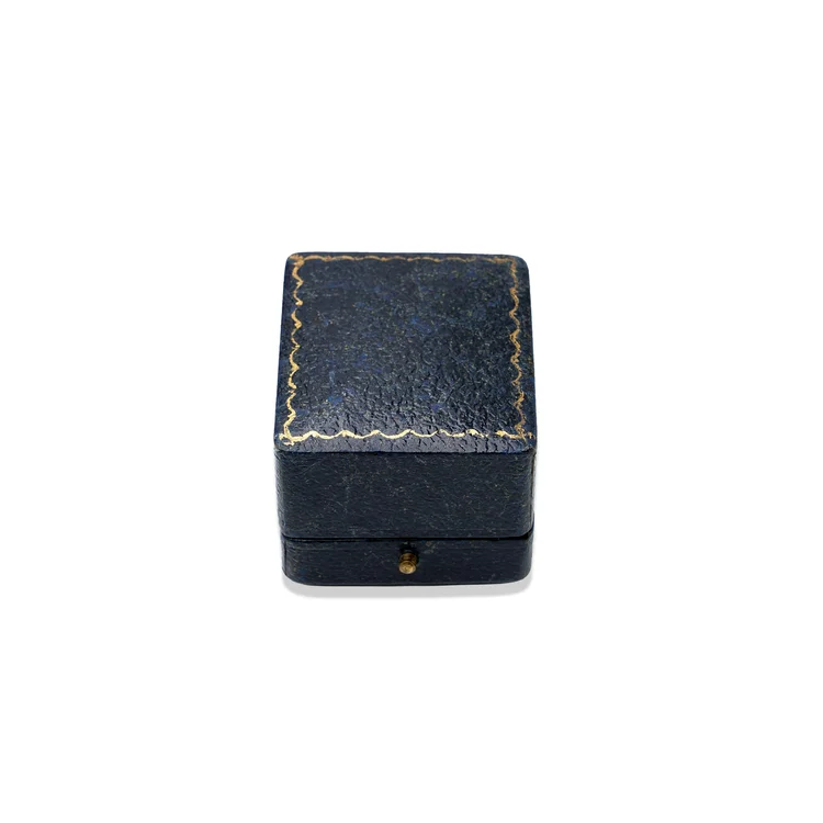 Vintage R. H. Rai & Co. Bombay Blue Leather Ring Box