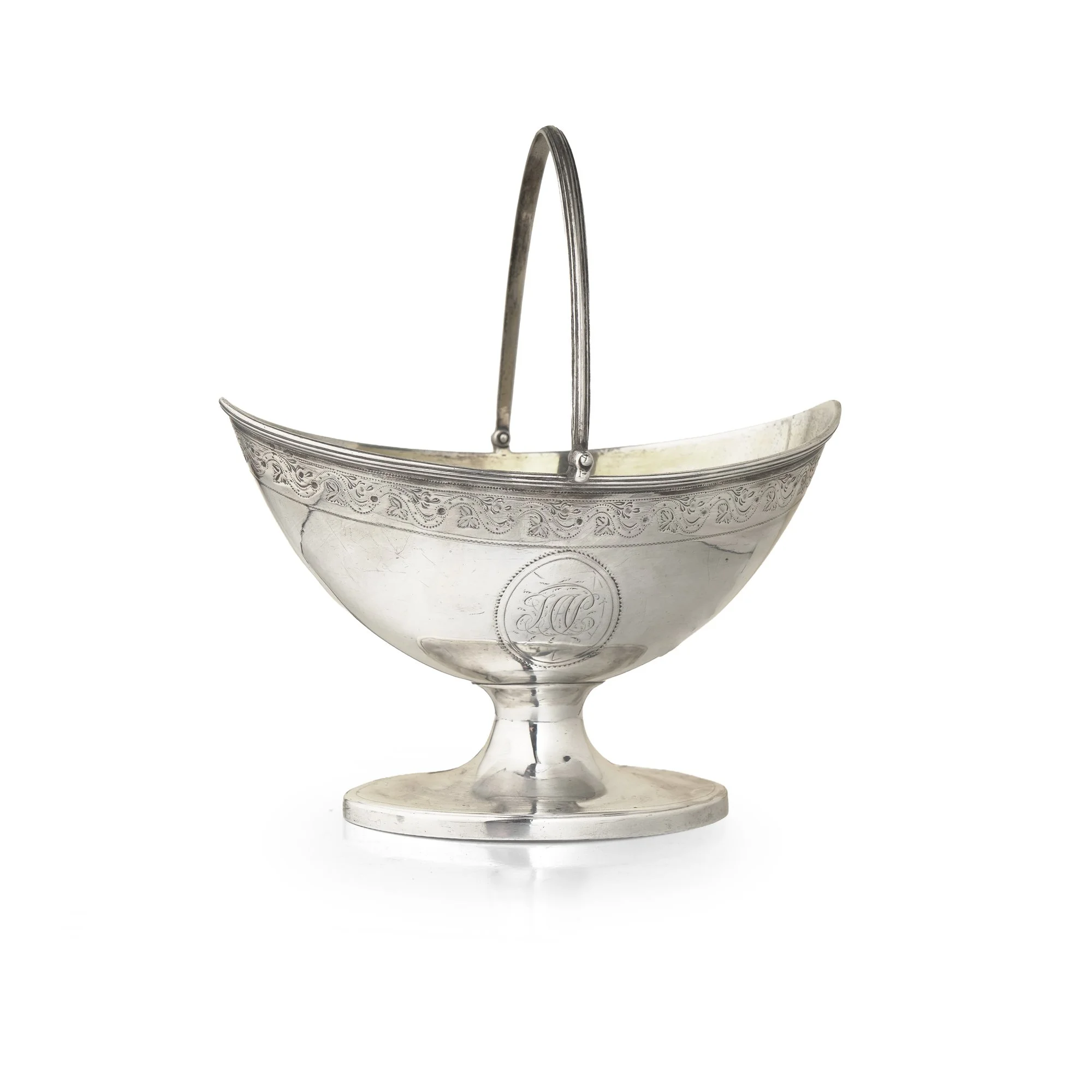 George III Sterling Silver Swing-Handled Sugar Basket by John Robins, London 1792