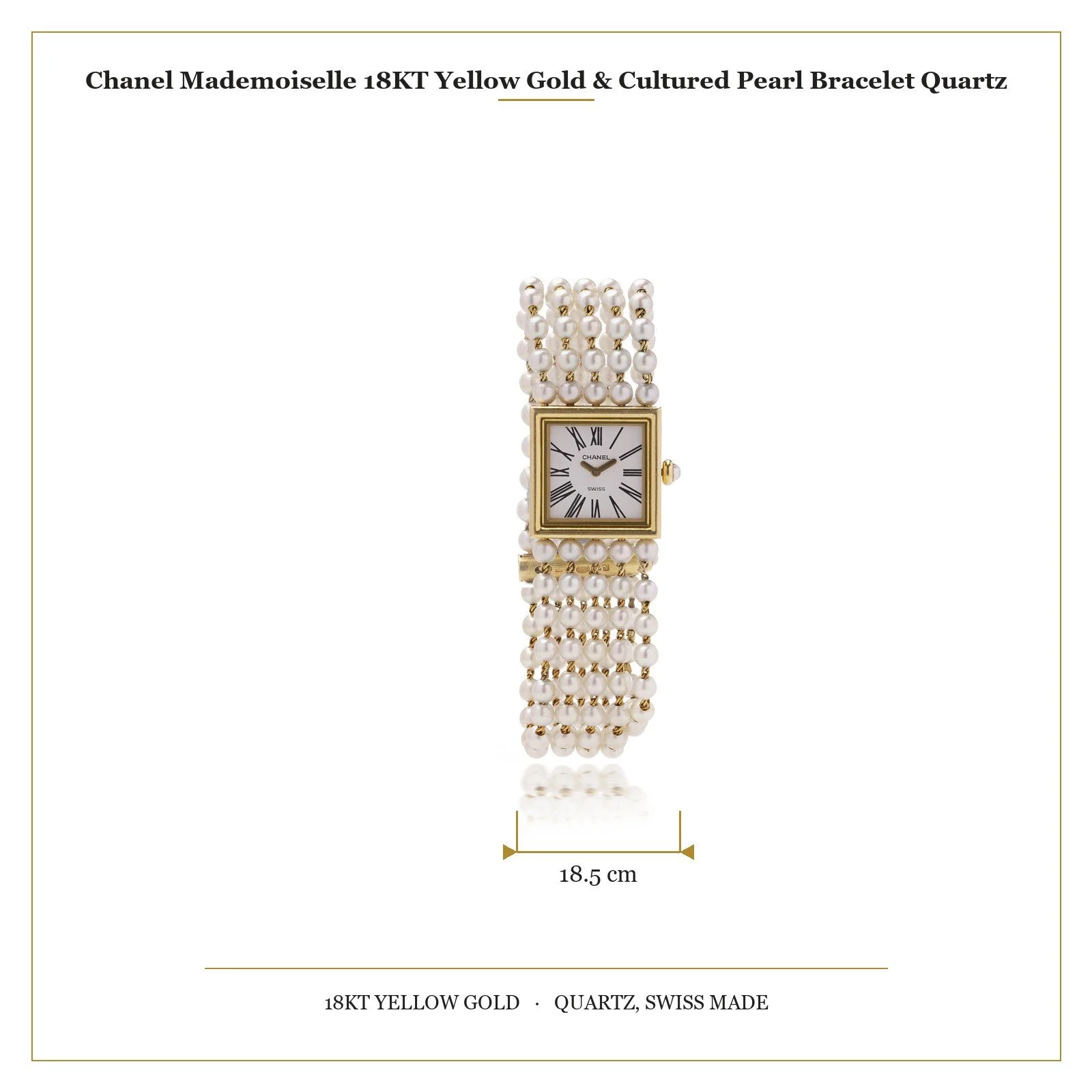 Chanel 18KT Yellow Gold Cultured Pearl and Quartz Bracelet