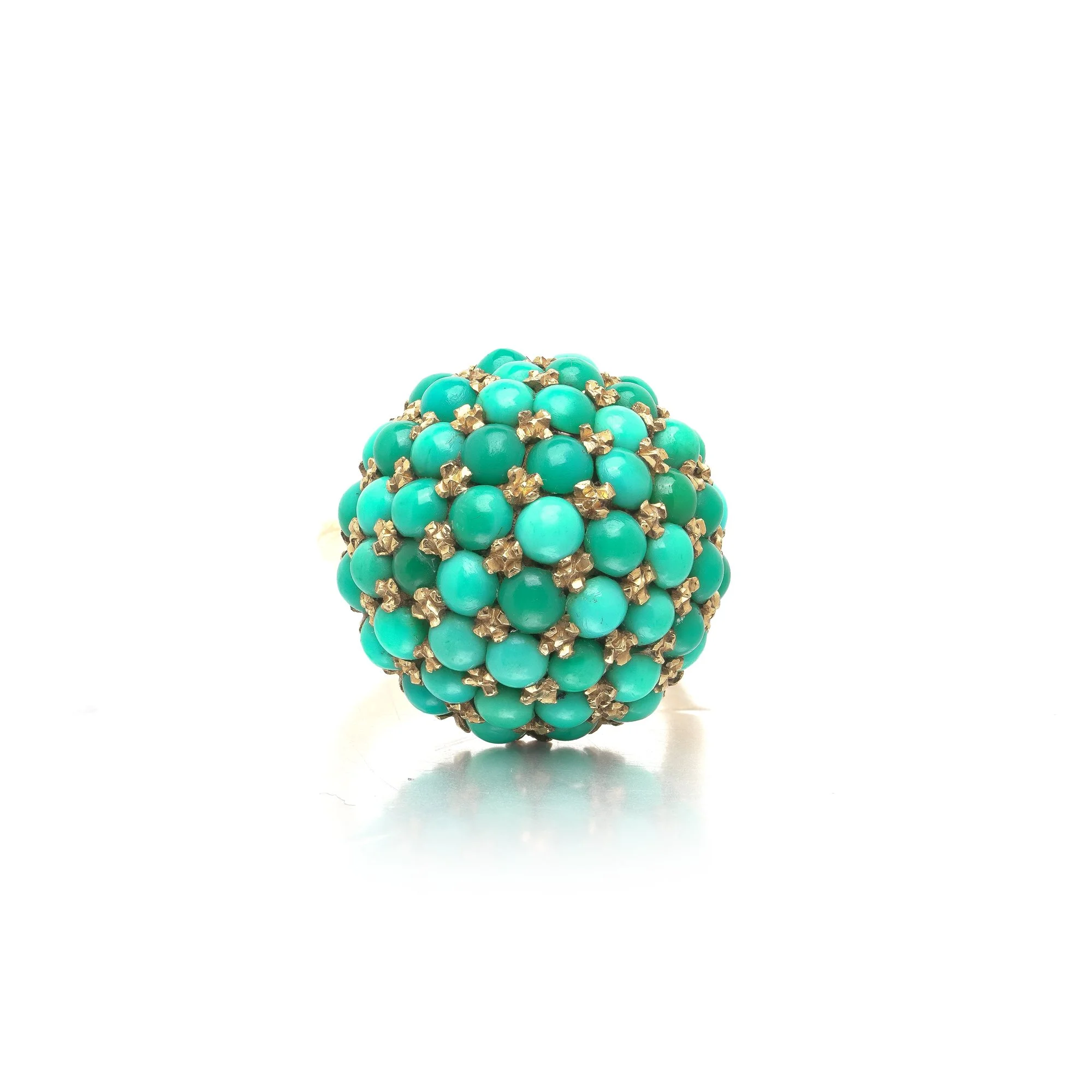 18ct Gold Natural Turquoise Cluster Cocktail Ring