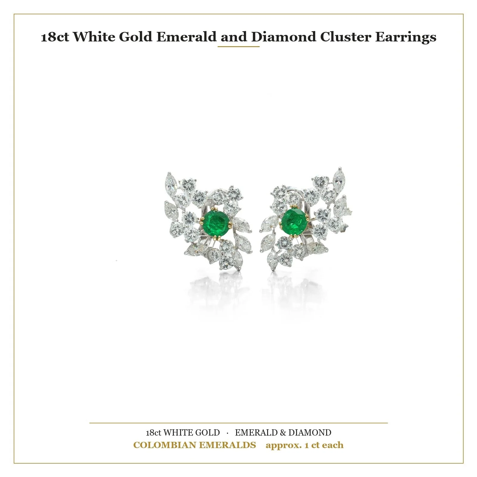 18ct-white-gold-emerald-diamond-cluster-earrings-measurement-Mozeris-Fine-Antiques.jpg