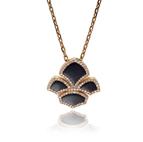 Chatila Onyx & Diamond Pendant Necklace, 18KT Gold