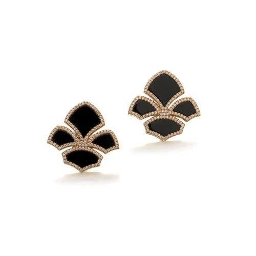 Chatila Onyx & Diamond Clip-On Earrings, 18KT Gold