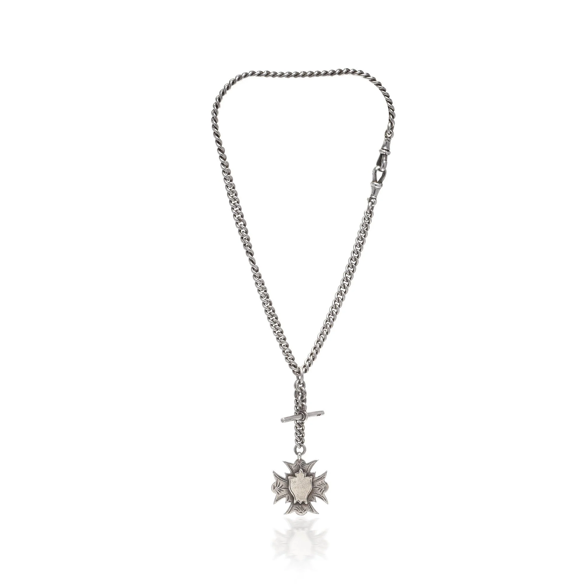 Antique Silver Albert Chain (Pocket Watch Chain), Chester 1907