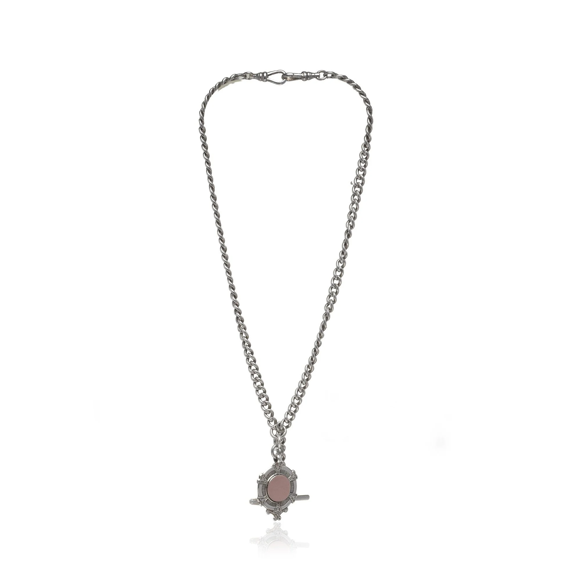 Antique Silver Albert Chain with 9KT Gold Shield, Birmingham 1926
