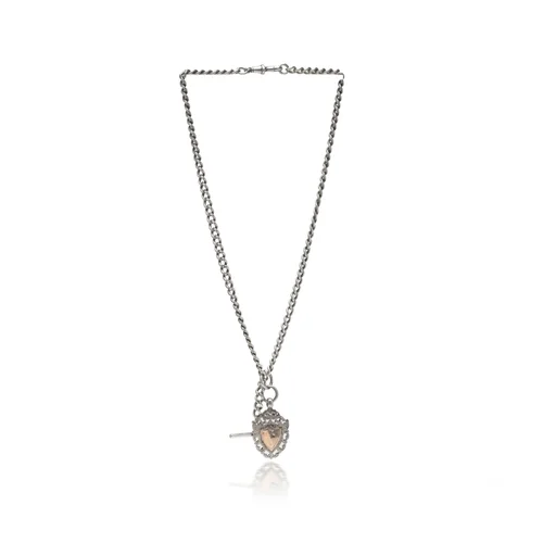 Antique Silver Albert Chain with 9KT Gold Shield, c.1910s to 1920s