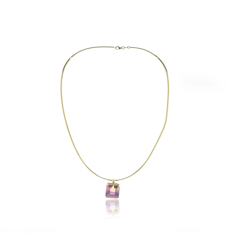 Ametrine Pendant Necklace, 18KT Gold, Approx. 14.00 ct