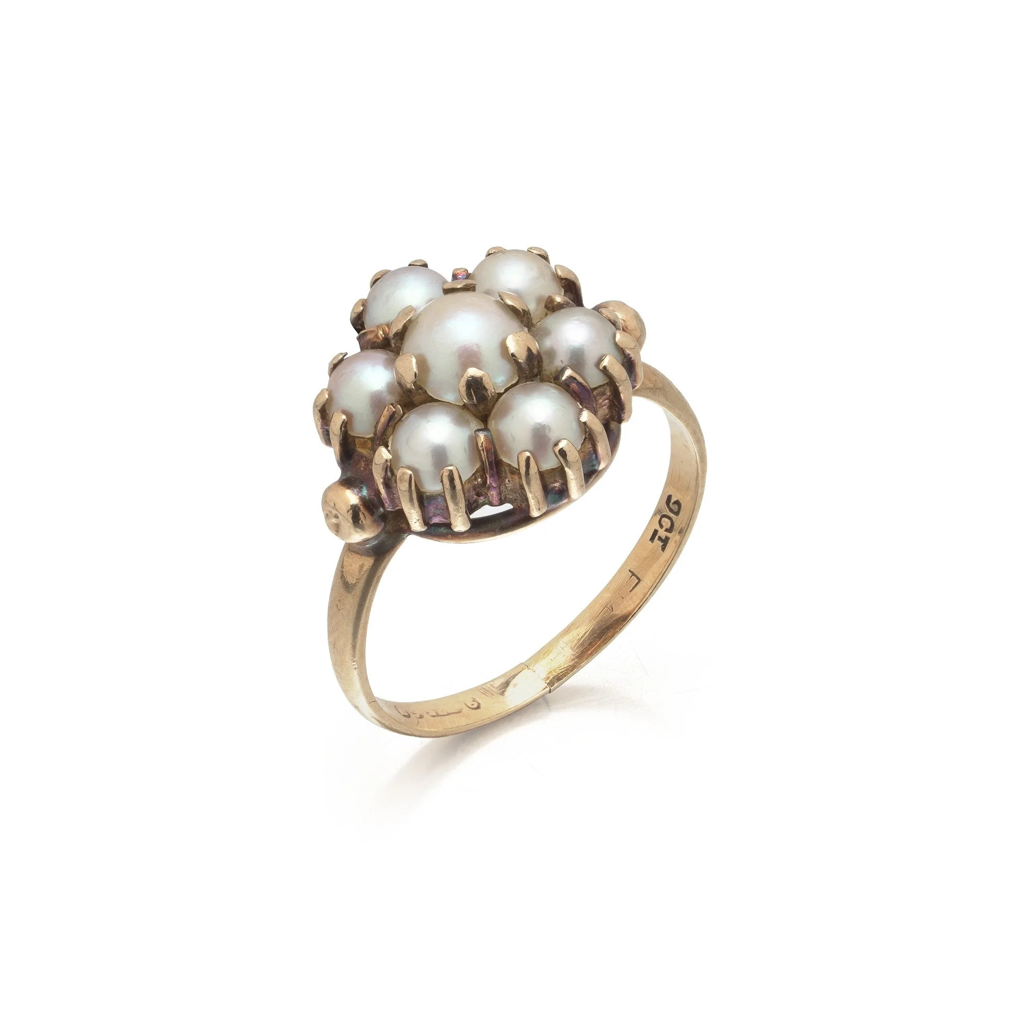 Victorian Pearl Cluster Ring, 9KT Gold
