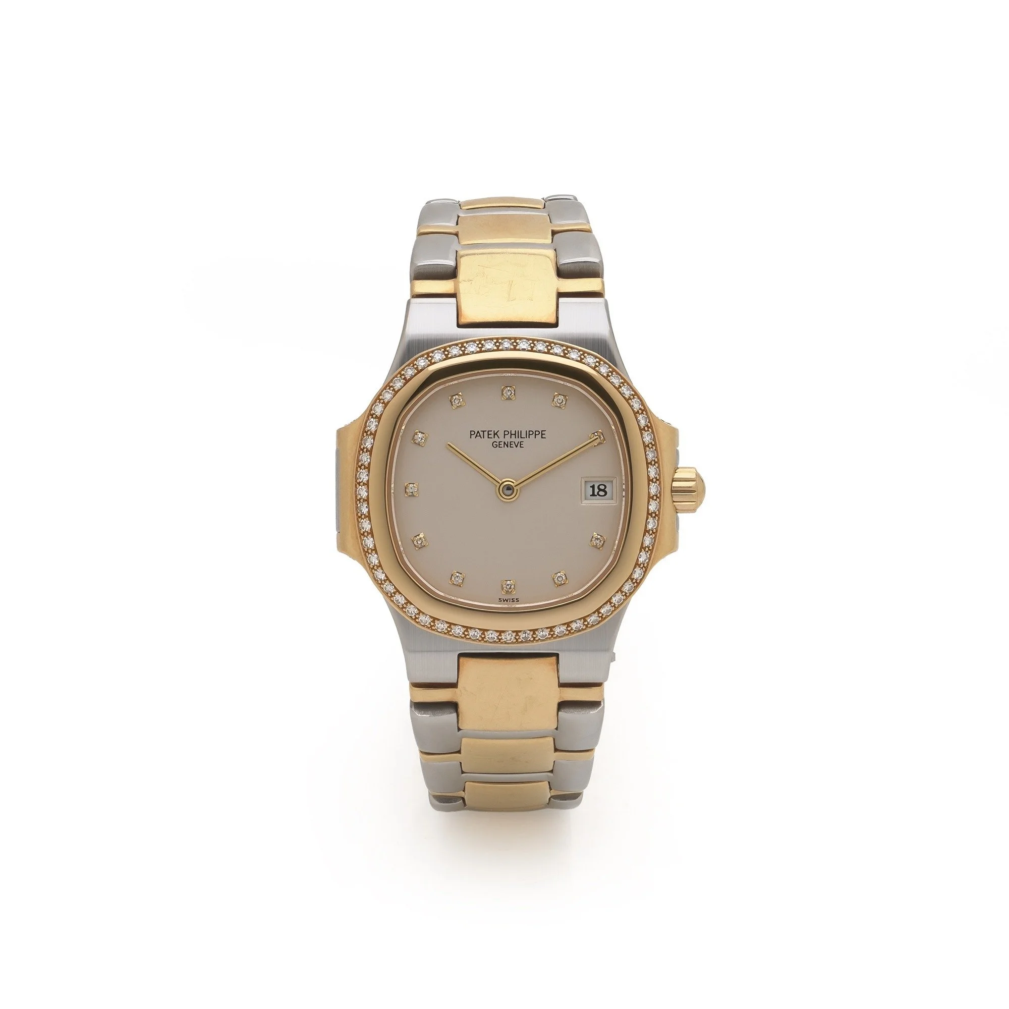 Patek Philippe Nautilus Ladies Diamond Watch, Steel & 18KT Gold, Ref. 4700/62JA-015