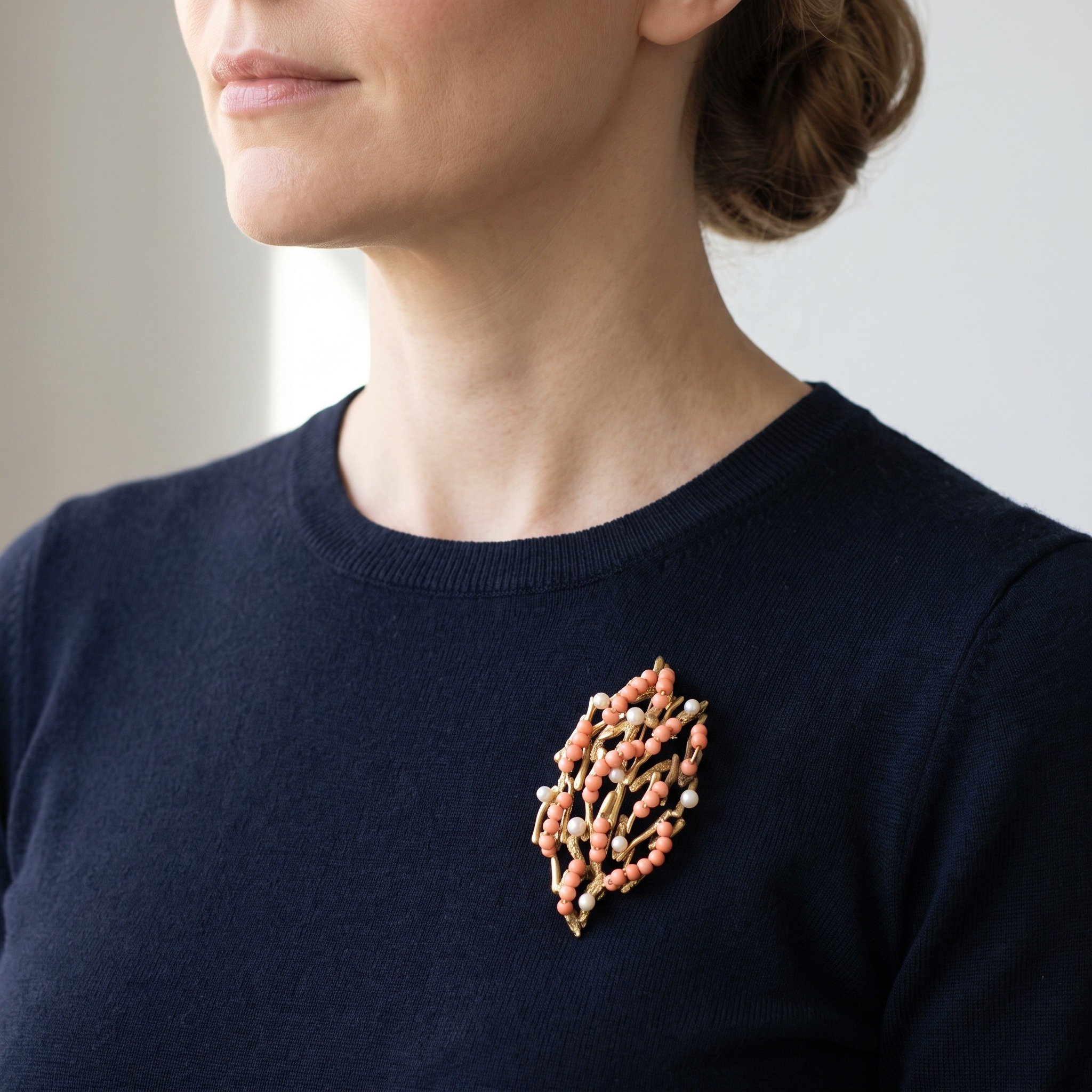 john-donald-18kt-gold-coral-pearl-brooch-london-1970s-02-worn-Mozeris-Fine-Antiques.jpg