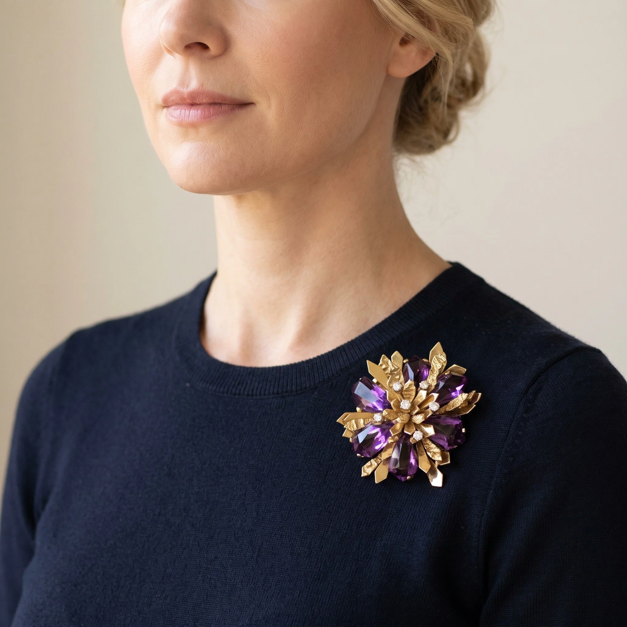 alan-gard-18kt-gold-amethyst-diamond-brooch-pendant-london-1970s-03-worn-Mozeris-Fine-Antiques.jpg