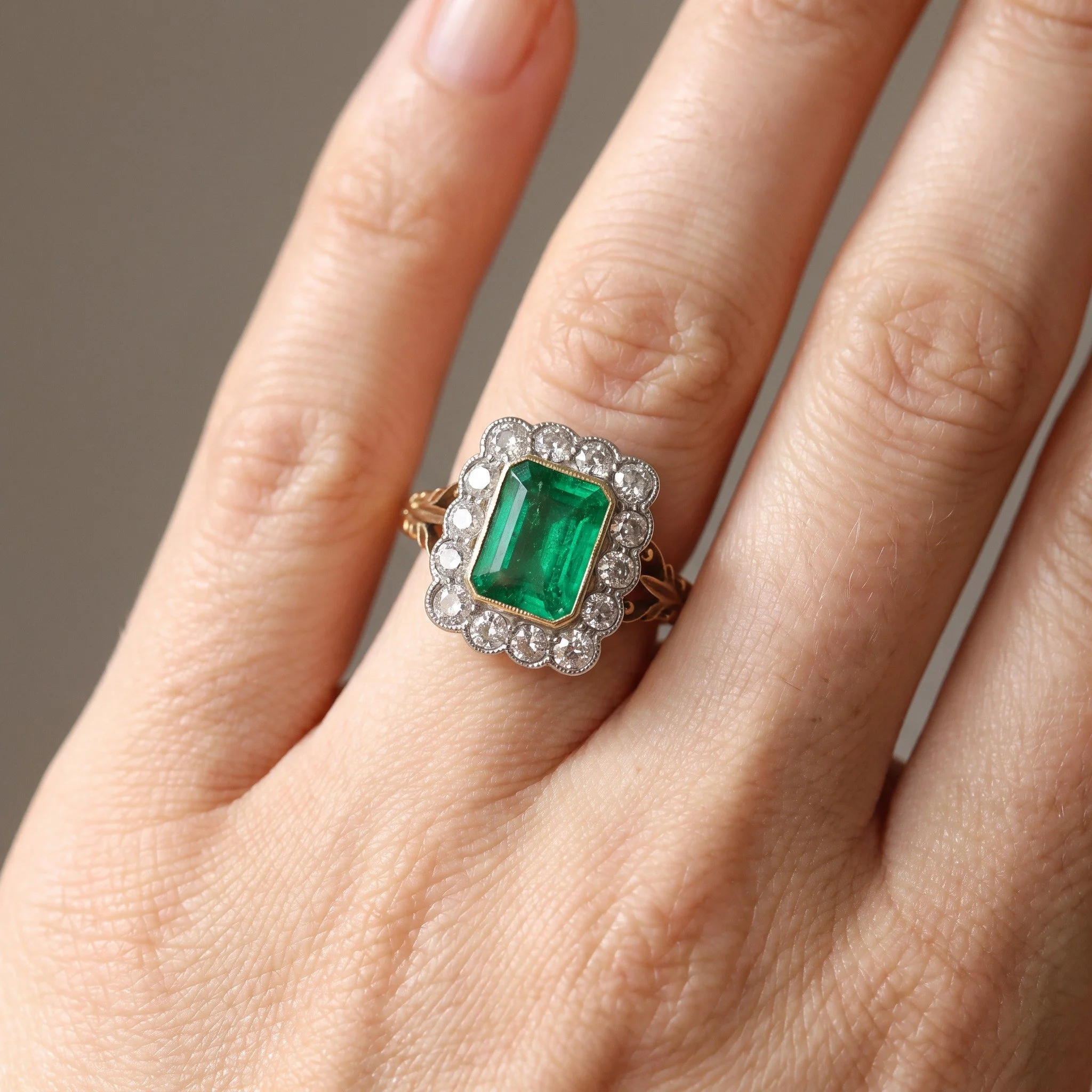 french-art-deco-colombian-emerald-diamond-cluster-ring-2-00-ct-03-worn-Mozeris-Fine-Antiques.jpg