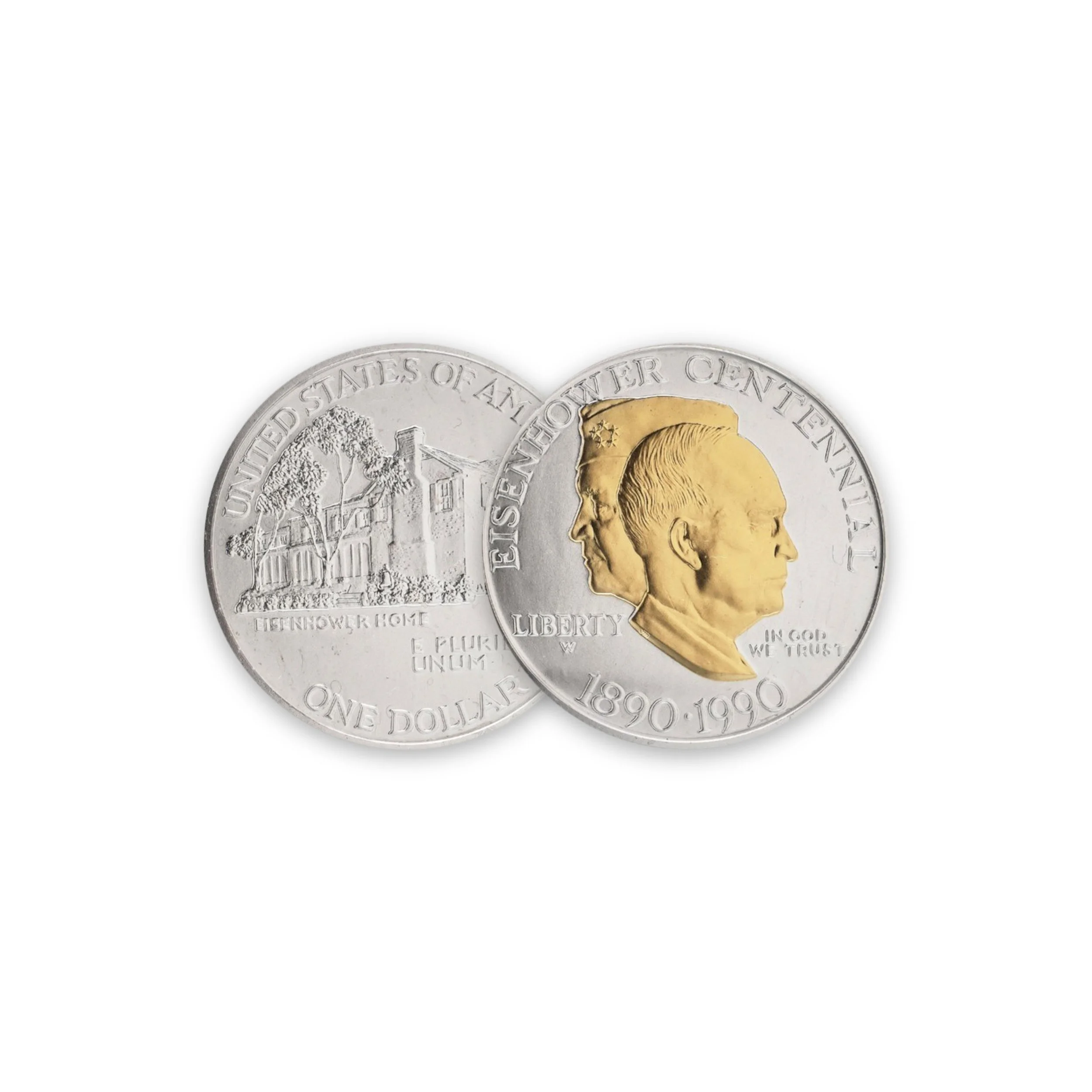 eisenhower-centennial-1990-gold-highlighted-silver-dollar-01-composite-Mozeris-Fine-Antiques.jpg