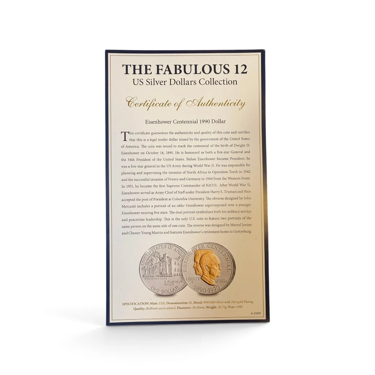 eisenhower-centennial-1990-gold-highlighted-silver-dollar-06-certificate-Mozeris-Fine-Antiques.jpg