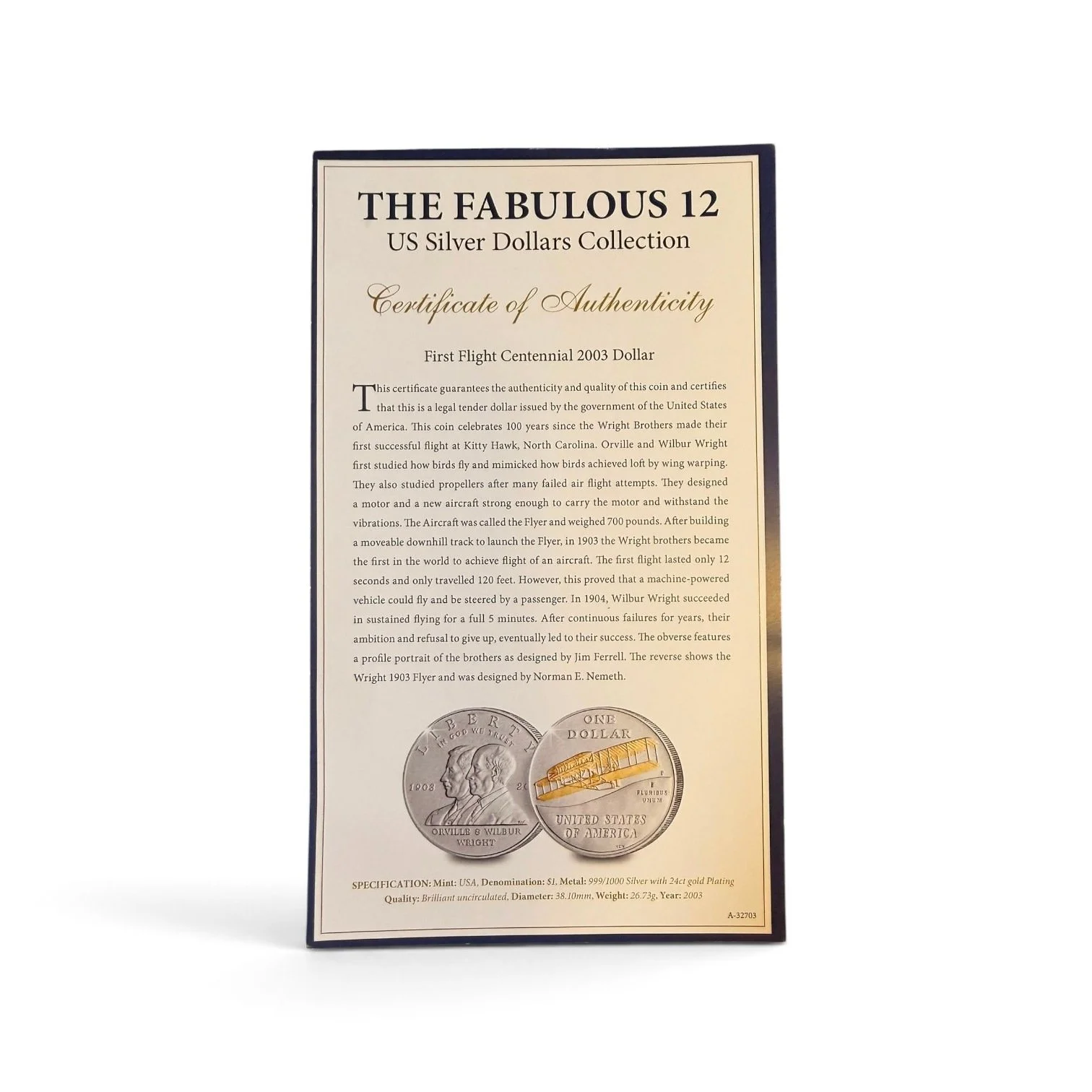 first-flight-centennial-2003-gold-highlighted-silver-dollar-06-certificate-Mozeris-Fine-Antiques.jpg