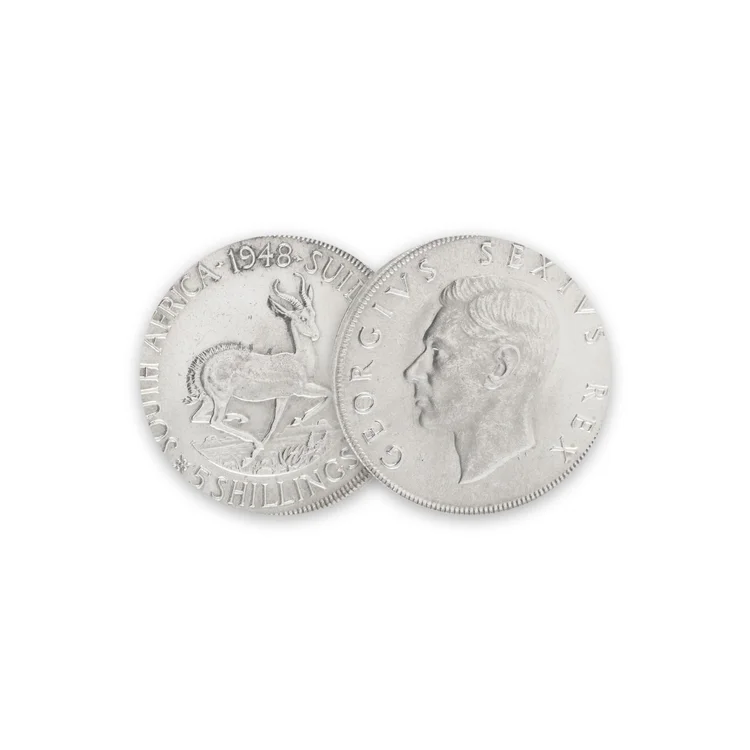 South Africa 5 Shillings 1948 Springbok Silver Crown, First Year George VI