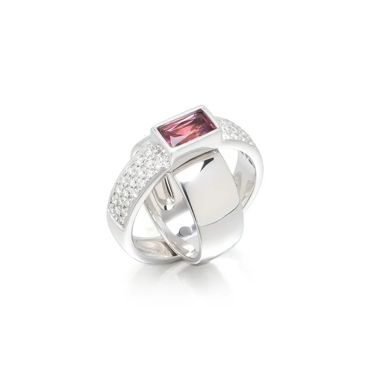 Piaget Possession 18KT White Gold Ring, Pink Tourmaline and Diamonds