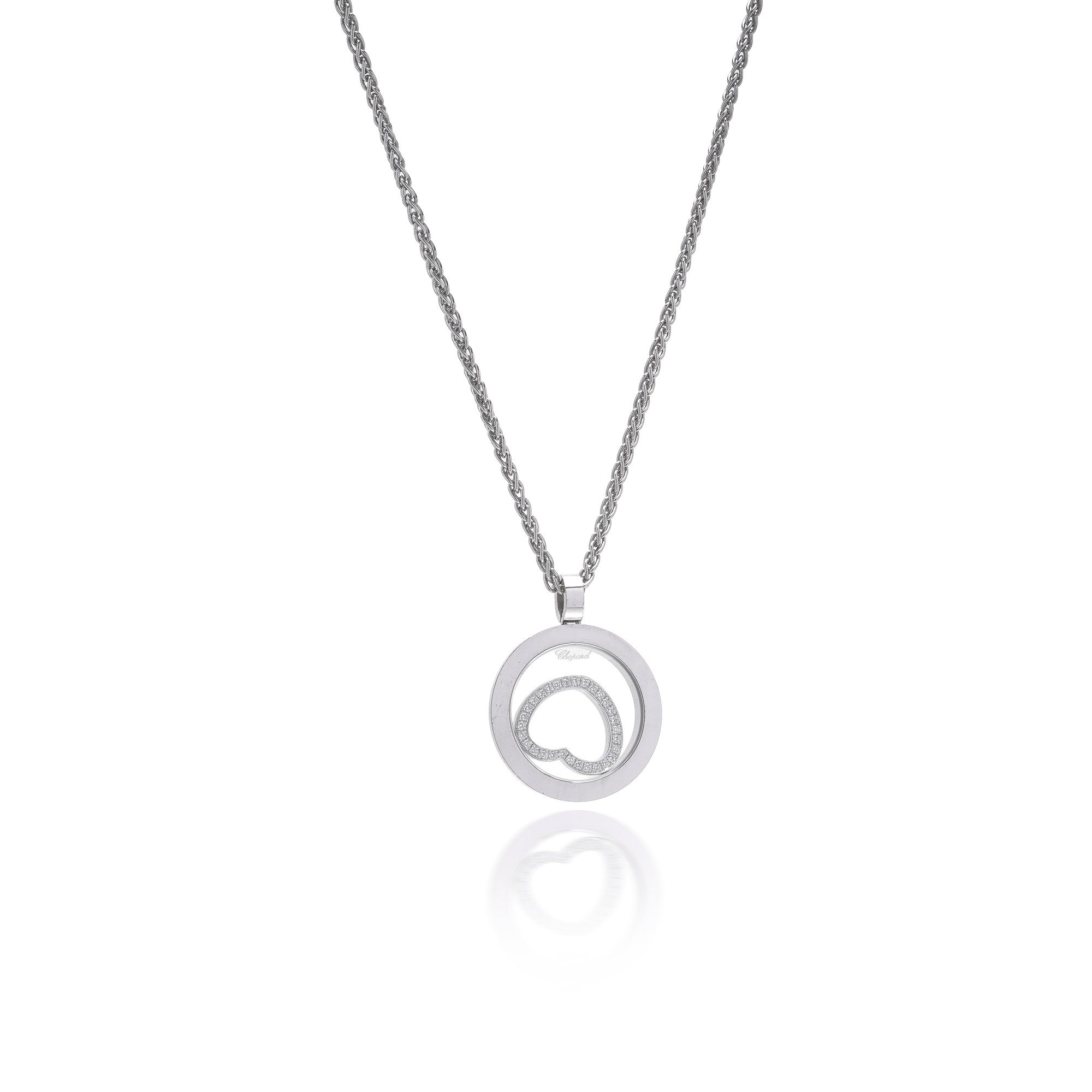 Chopard Happy Diamonds 18KT White Gold Heart Pendant Necklace