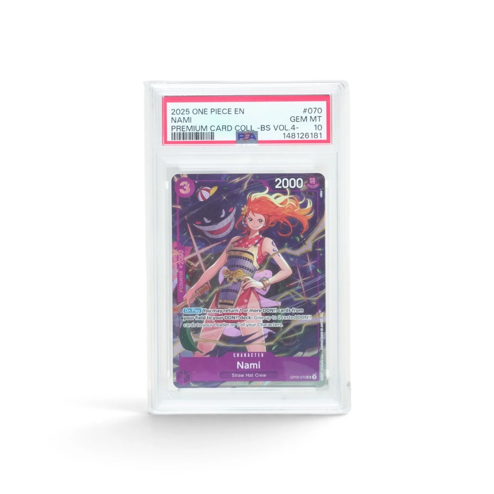 Nami #070 Premium Card Collection Best Selection Vol. 4 PSA 10 GEM MT, 2025