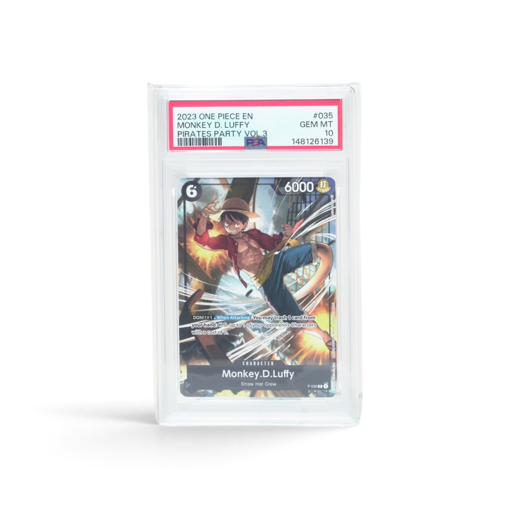 Monkey D. Luffy #035 Pirates Party Vol. 3 PSA 10 GEM MT, One Piece 2023