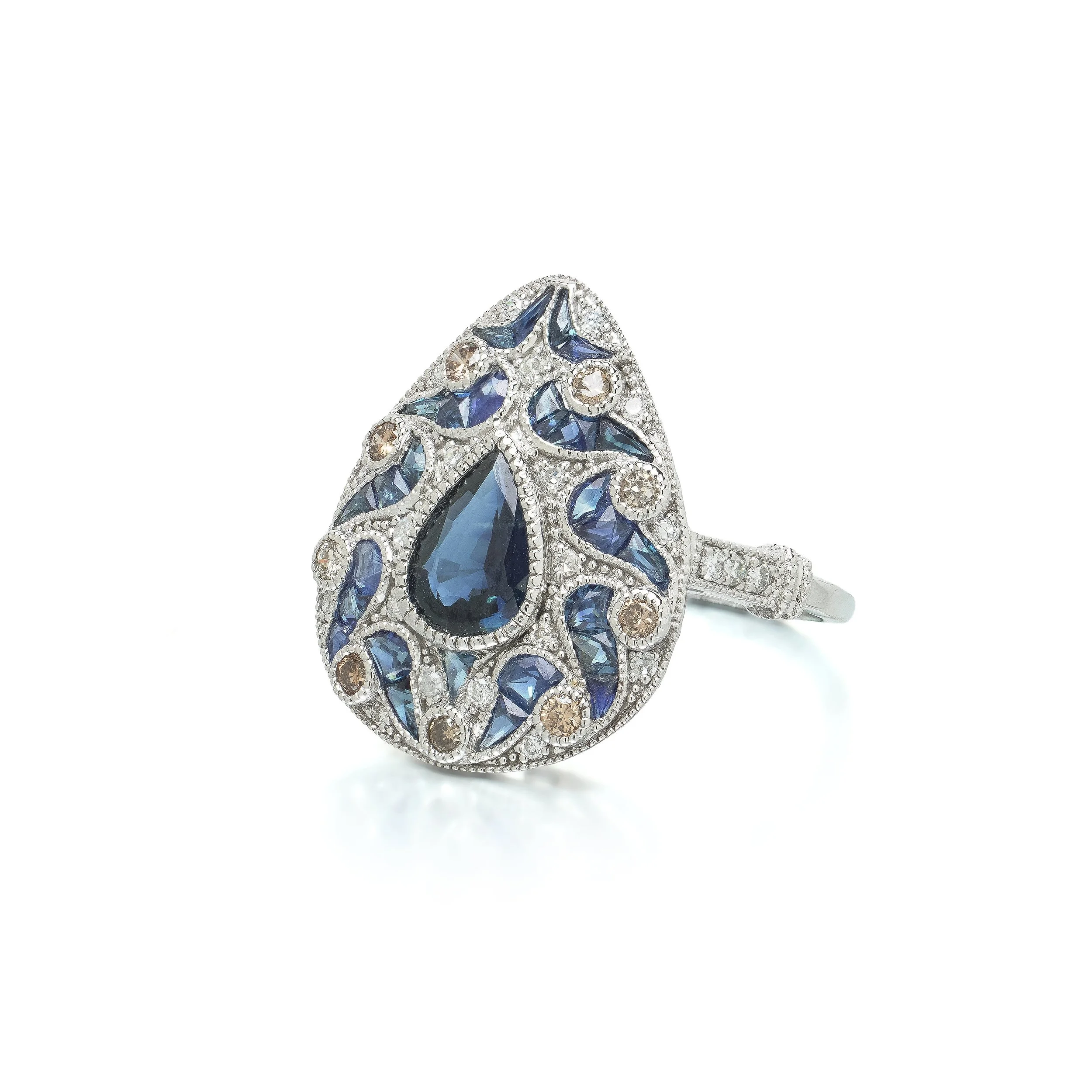 art-deco-style-platinum-sapphire-and-diamond-pear-cluster-ring-03-view3-Mozeris-Fine-Antiques.jpg