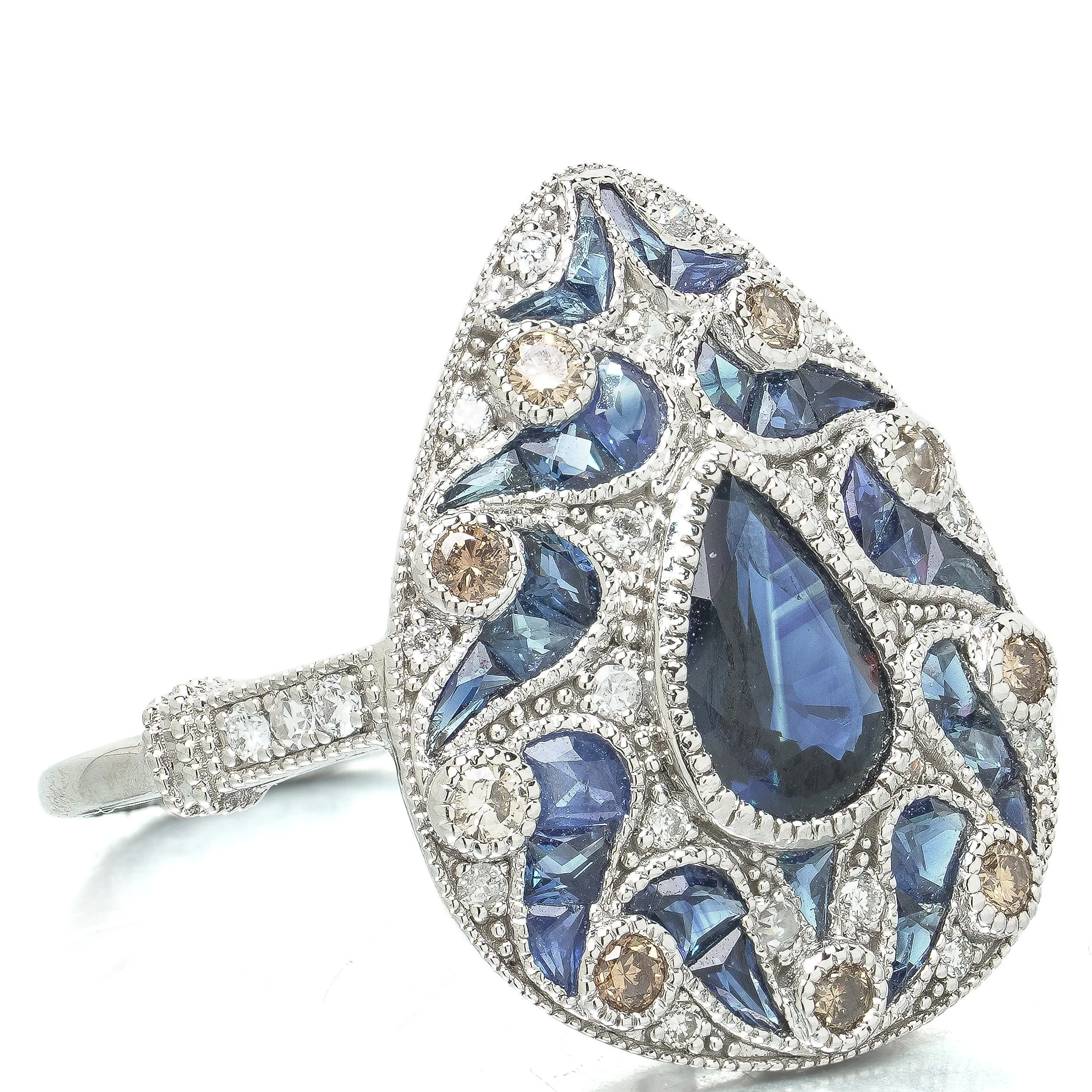 art-deco-style-platinum-sapphire-and-diamond-pear-cluster-ring-05-head-Mozeris-Fine-Antiques.jpg
