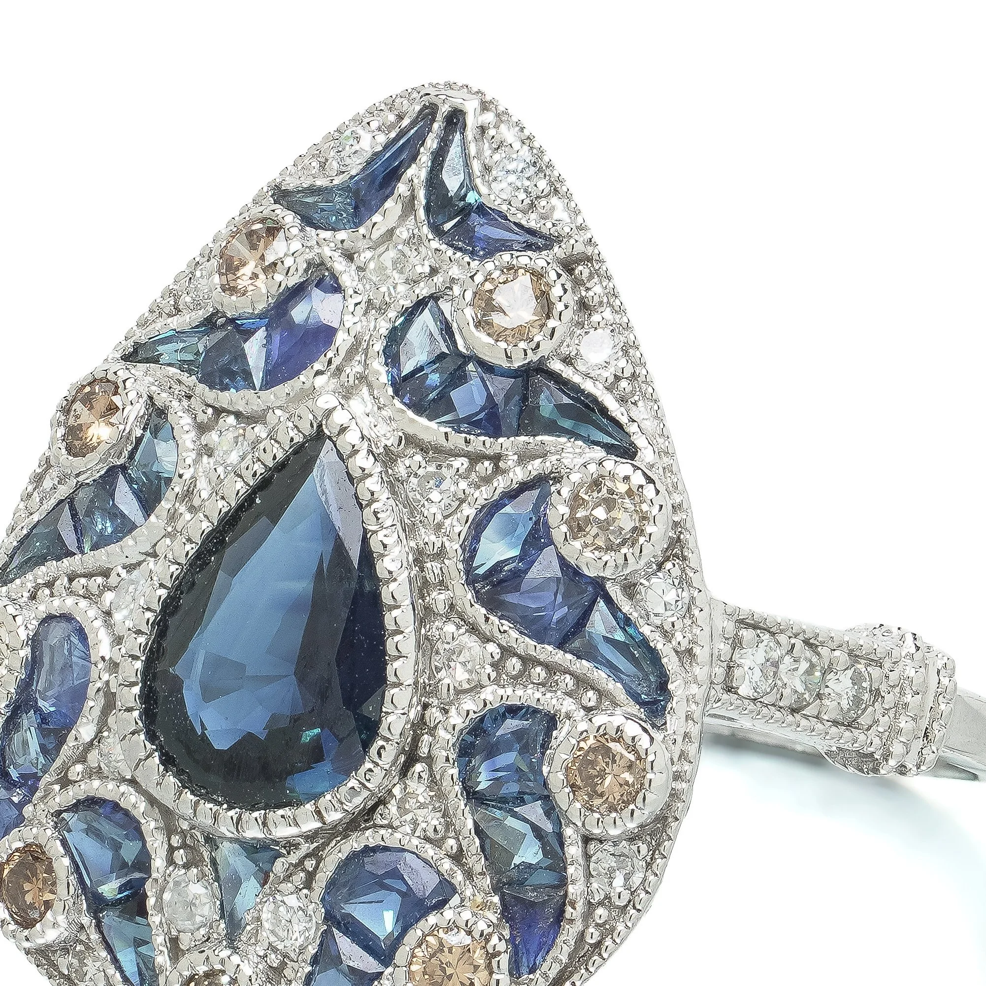 art-deco-style-platinum-sapphire-and-diamond-pear-cluster-ring-07-angle-Mozeris-Fine-Antiques.jpg