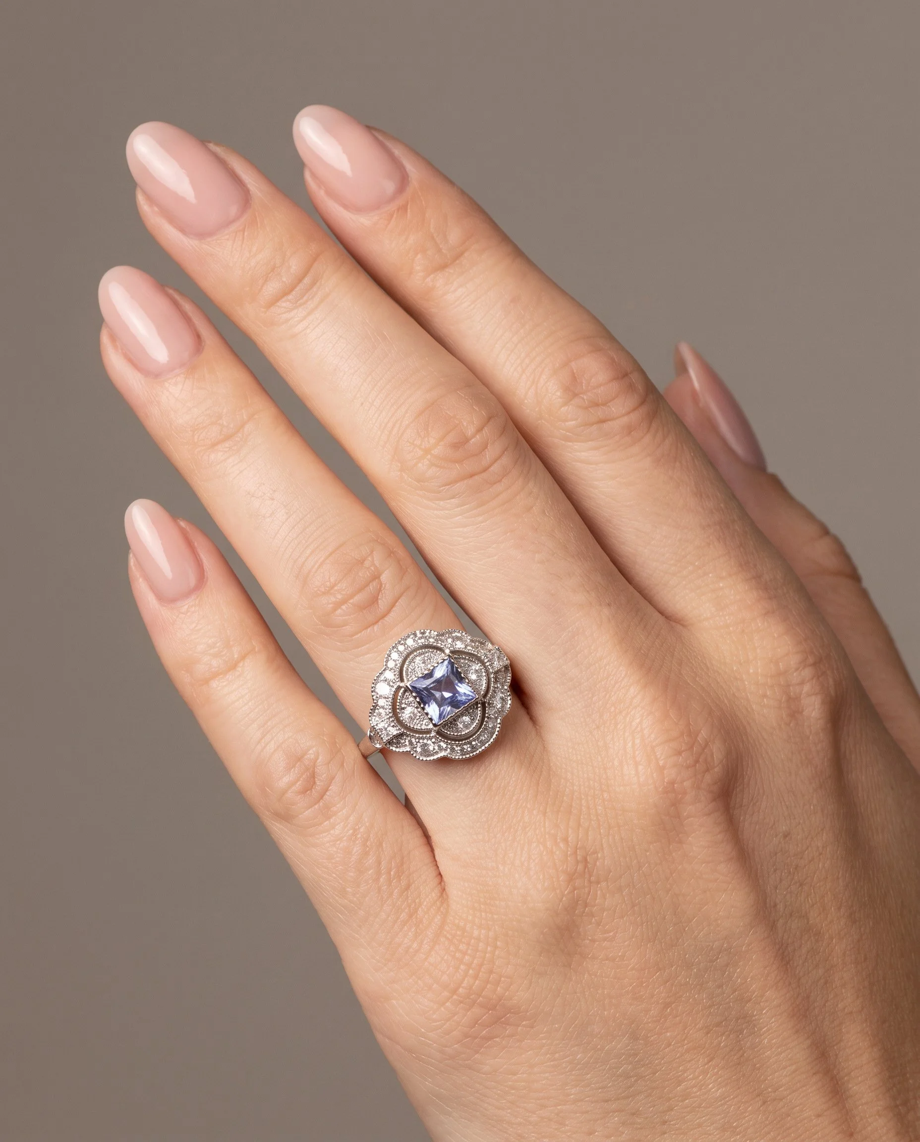 art-deco-style-platinum-square-cut-sapphire-and-diamond-quatrefoil-ring-worn1-Mozeris-Fine-Antiques.jpg