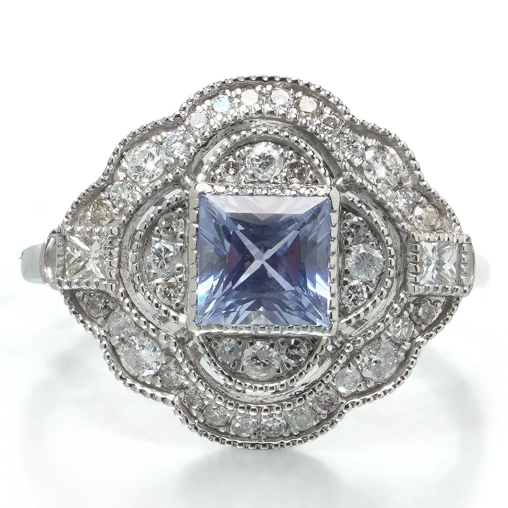 art-deco-style-platinum-square-cut-sapphire-and-diamond-quatrefoil-ring-05-head-Mozeris-Fine-Antiques.jpg