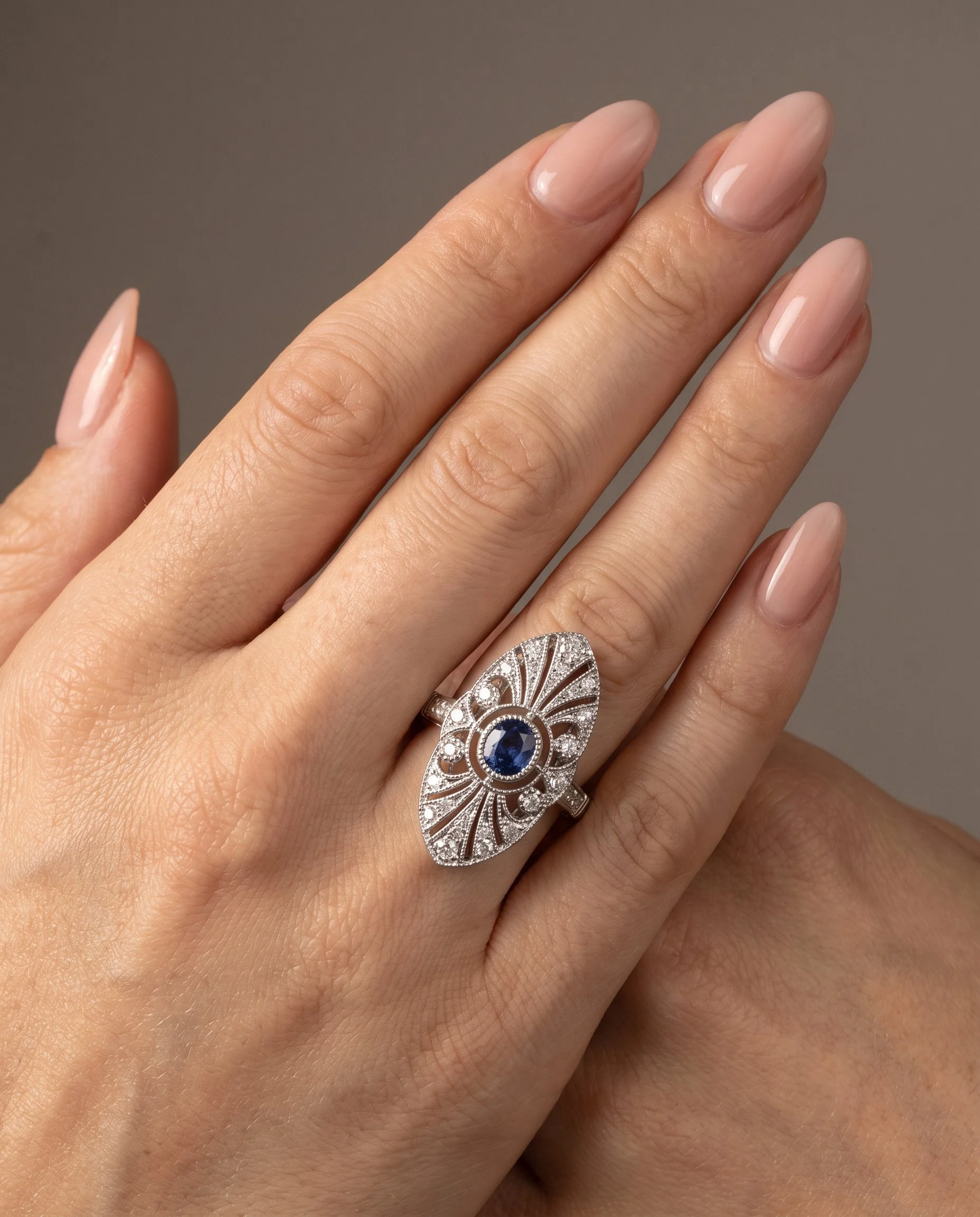 art-deco-style-platinum-sapphire-and-diamond-pierced-navette-ring-worn1-Mozeris-Fine-Antiques.jpg