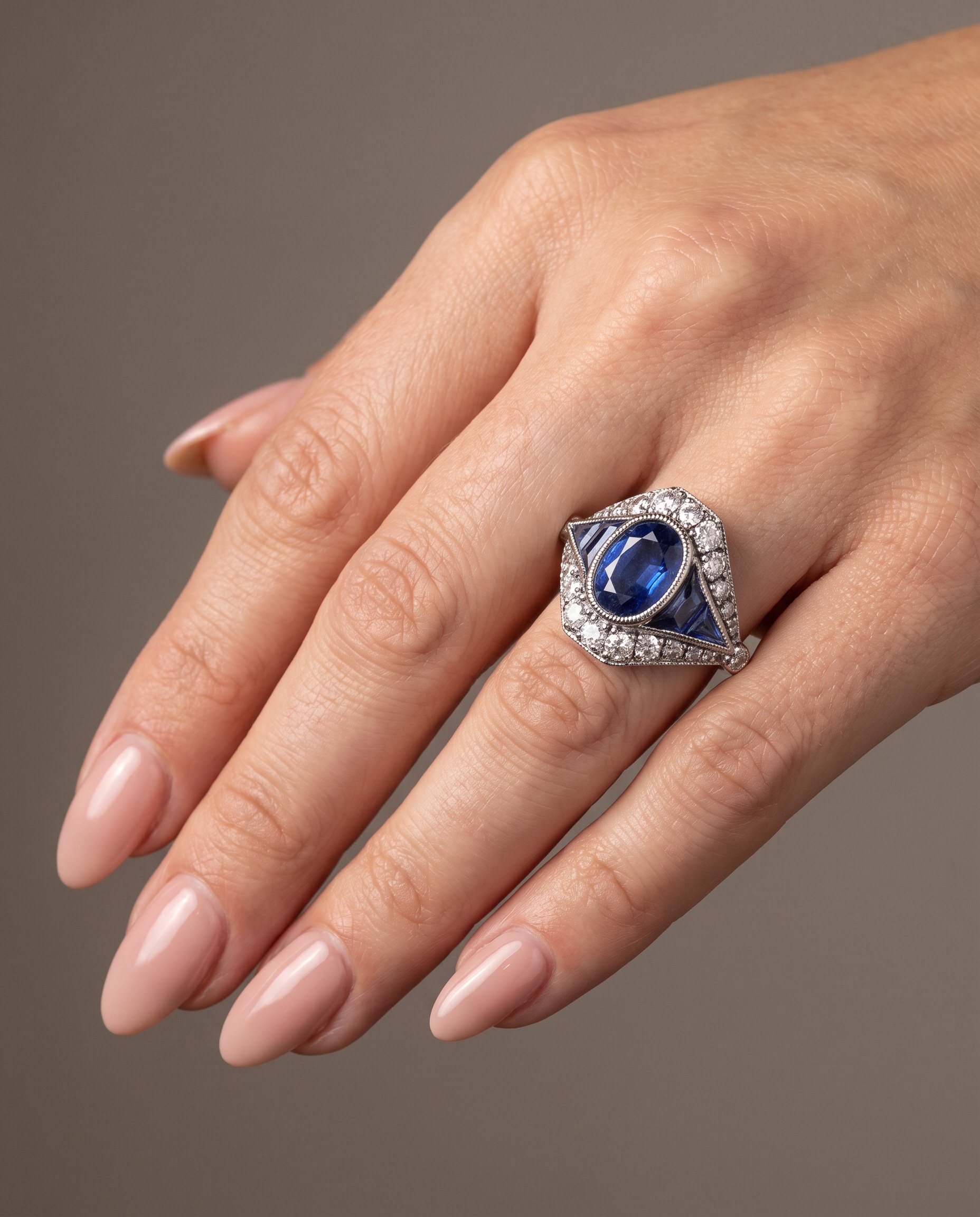 art-deco-style-platinum-145ct-sapphire-and-diamond-navette-ring-worn1-Mozeris-Fine-Antiques.jpg