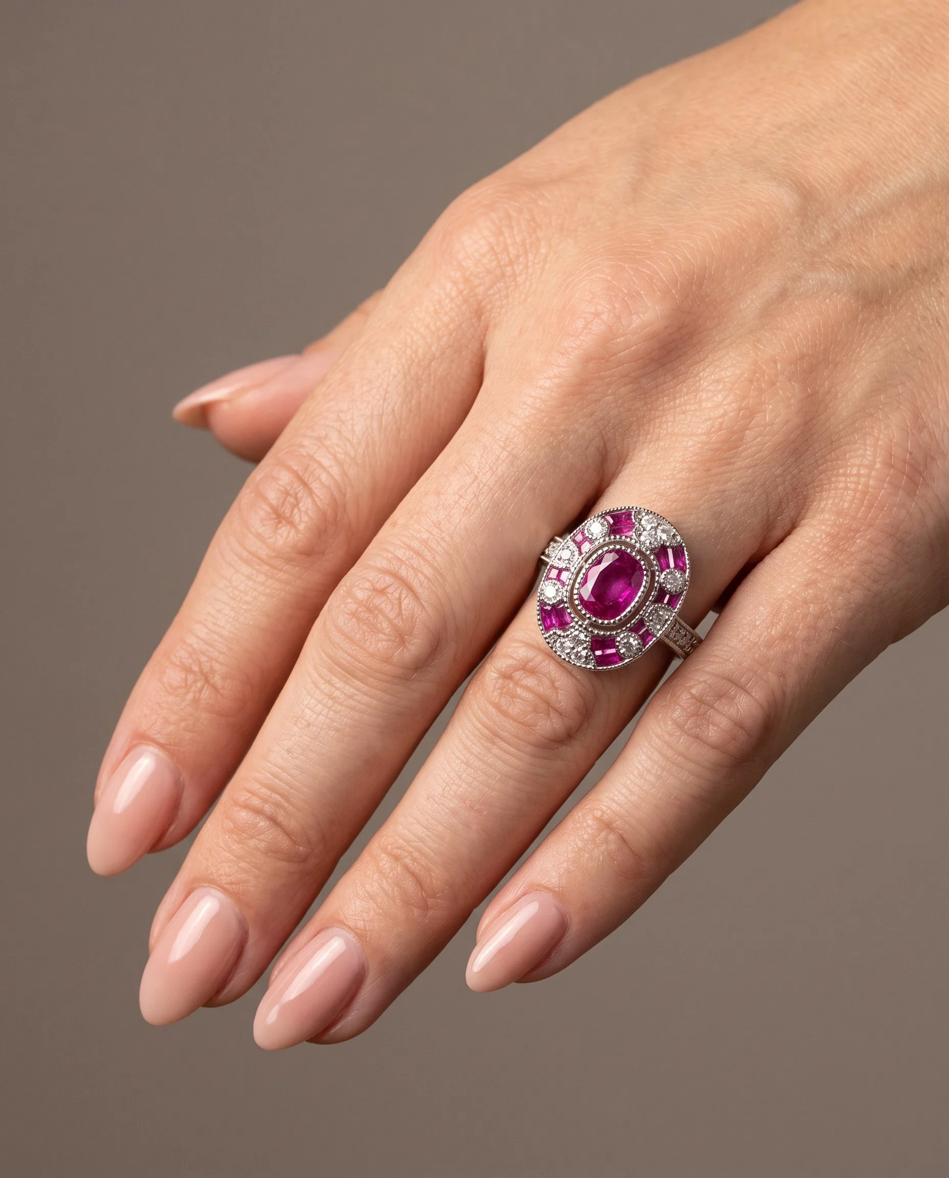 art-deco-style-platinum-081ct-mozambique-ruby-and-diamond-cluster-ring-worn1-Mozeris-Fine-Antiques.jpg