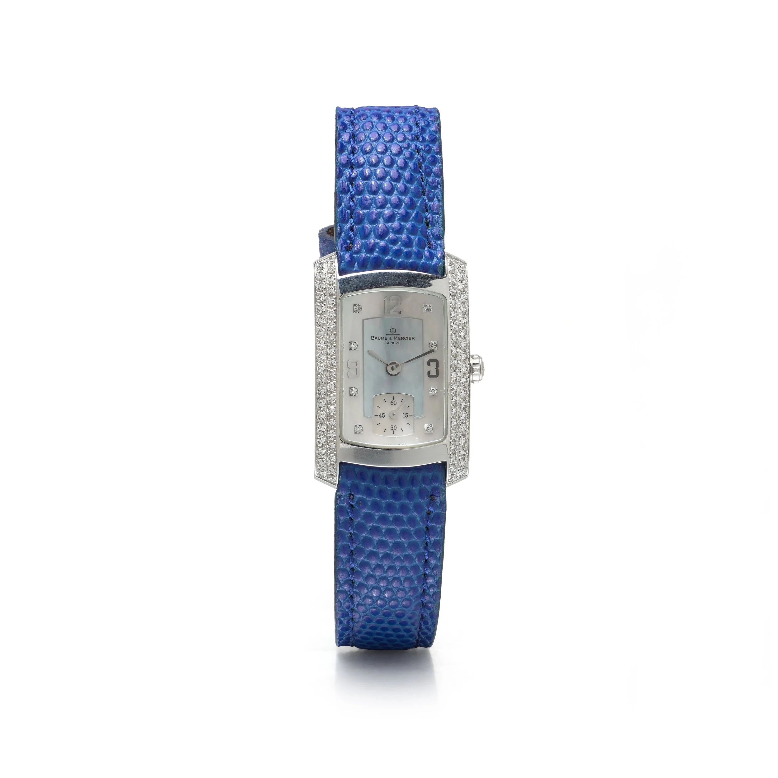 Baume & Mercier Hampton Milleis 18KT White Gold Diamond Ladies Watch Ref. 65335, Mother of Pearl Dial