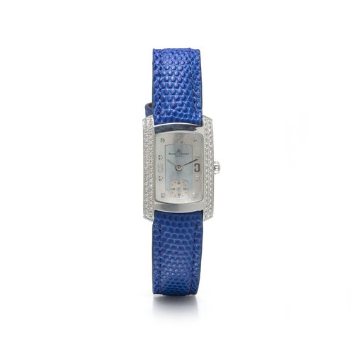 Baume & Mercier Hampton Milleis 18KT White Gold Diamond Ladies Watch Ref. 65335, Mother of Pearl Dial