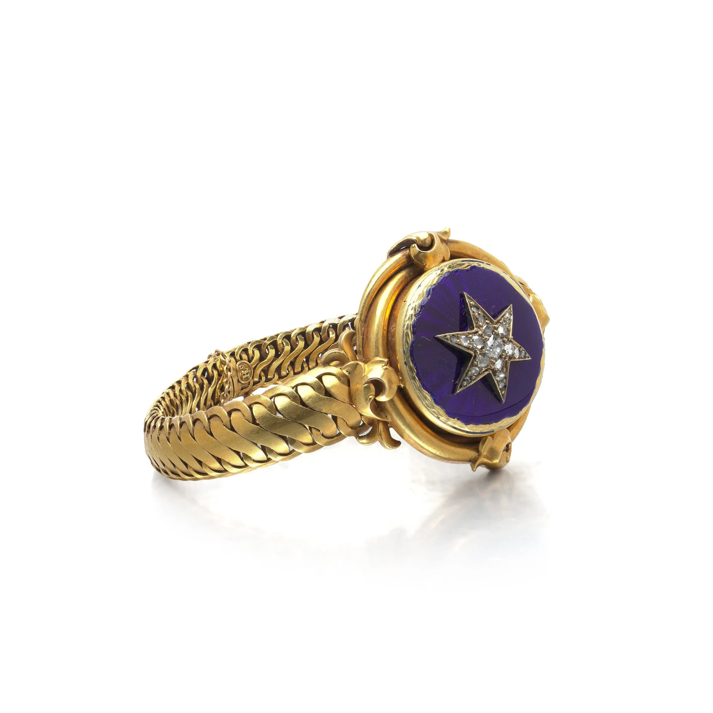 Victorian-Gold-Blue-Enamel-Diamond-Star-Bracelet-02-view2-Mozeris-Fine-Antiques.jpg