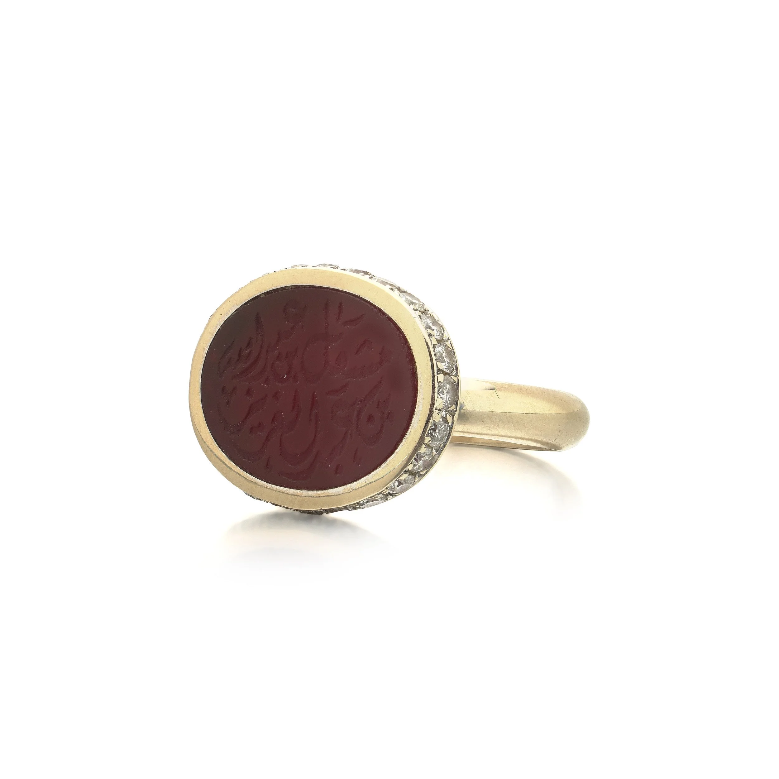 18KT-Gold-Carnelian-Arabic-Intaglio-and-Diamond-Signet-Ring-02.jpg