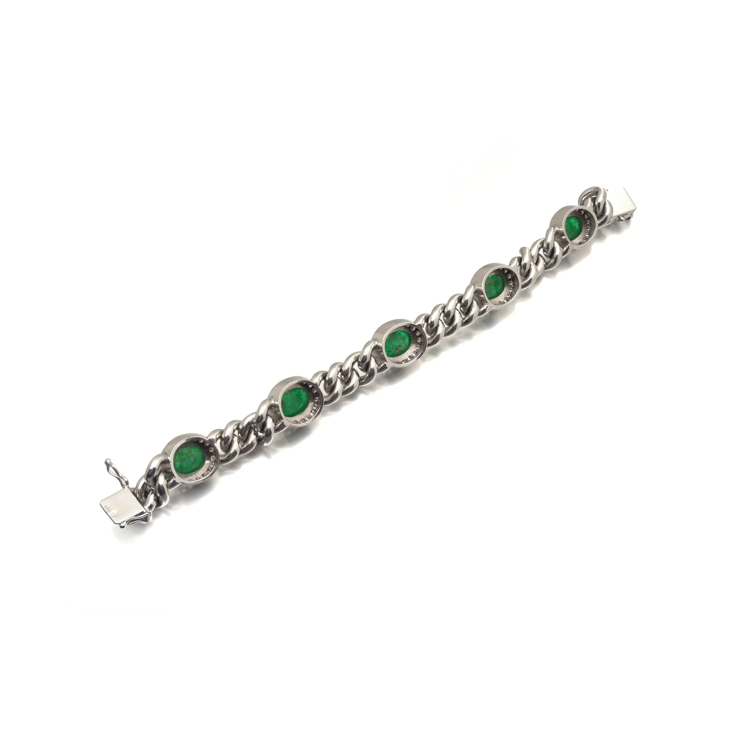 Natural-Emerald-Cabochon-and-Diamond-Curb-Link-Bracelet-18KT-White-Gold-02.jpg
