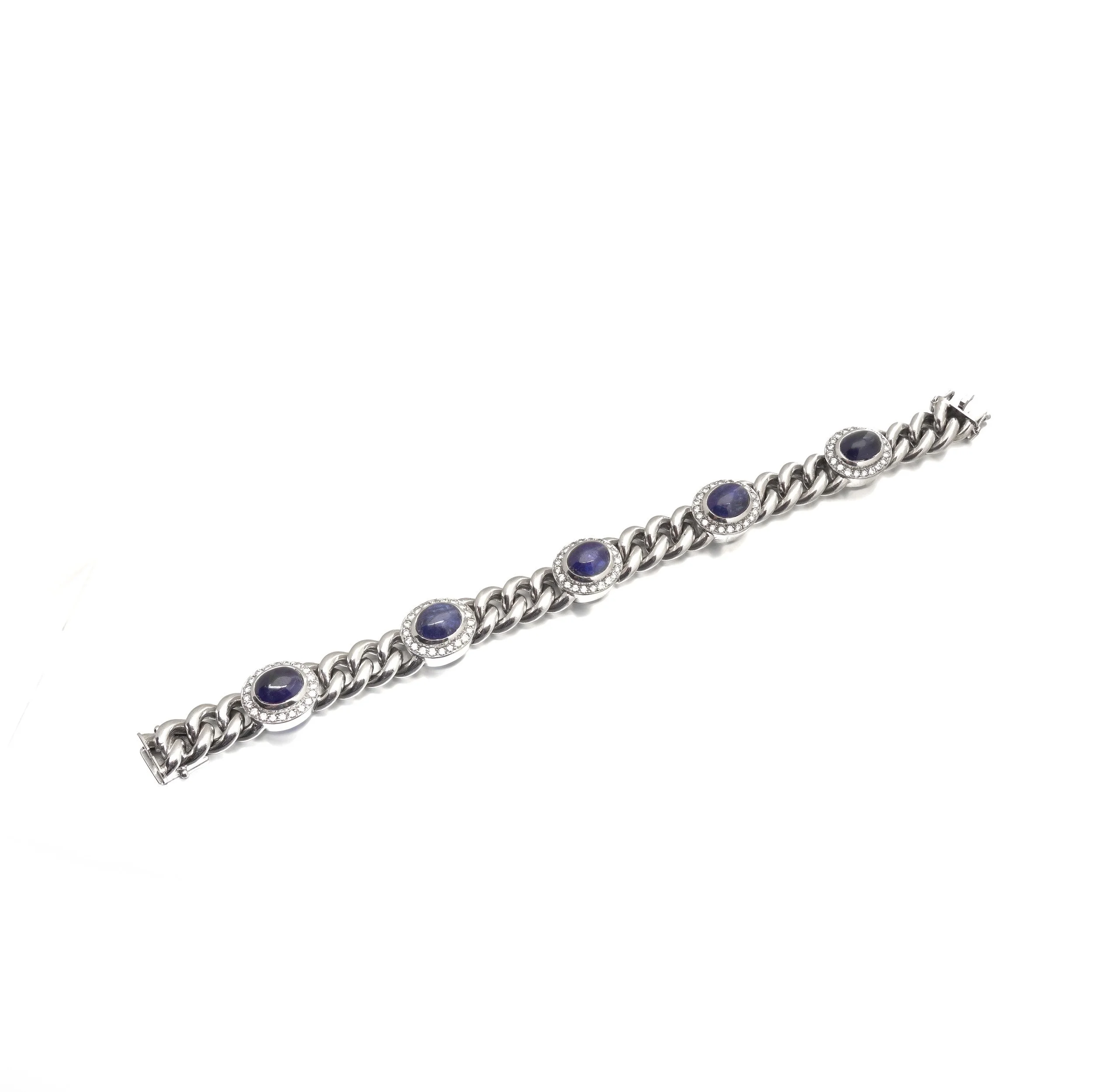 Natural-Sapphire-Cabochon-and-Diamond-Curb-Link-Bracelet-18KT-White-Gold-01.jpg