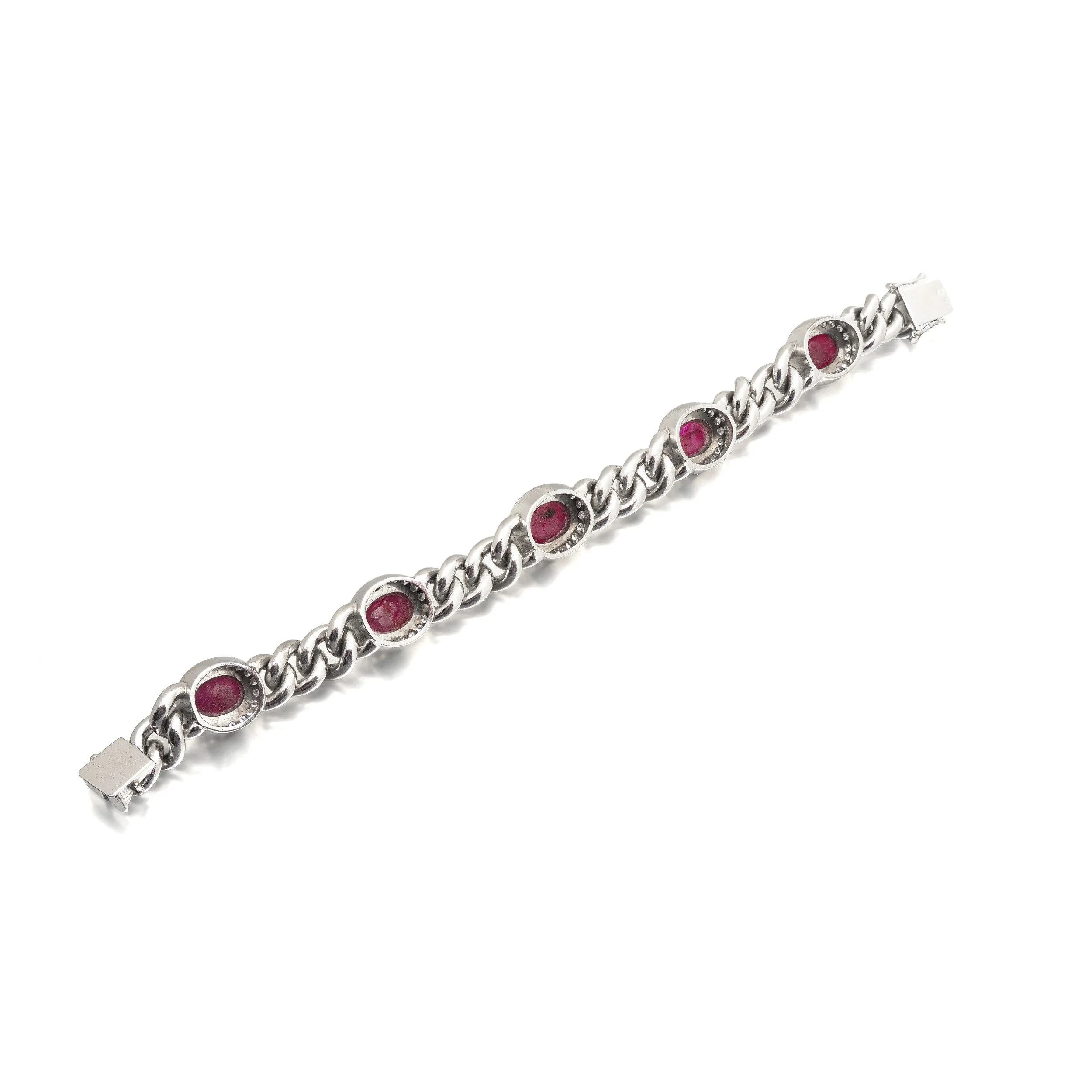 Natural-Ruby-Cabochon-and-Diamond-Curb-Link-Bracelet-18KT-White-Gold-02.jpg